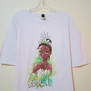 Disney White and Green Princess Tiana Kids Tee